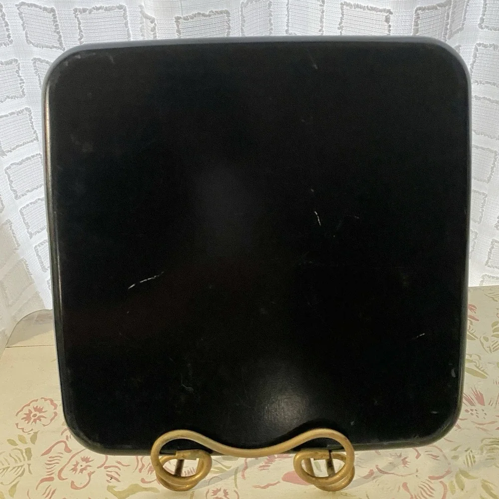 Himark Japanese Black Lacquer Ware Tray‎ Gold RED Floral Square 10
